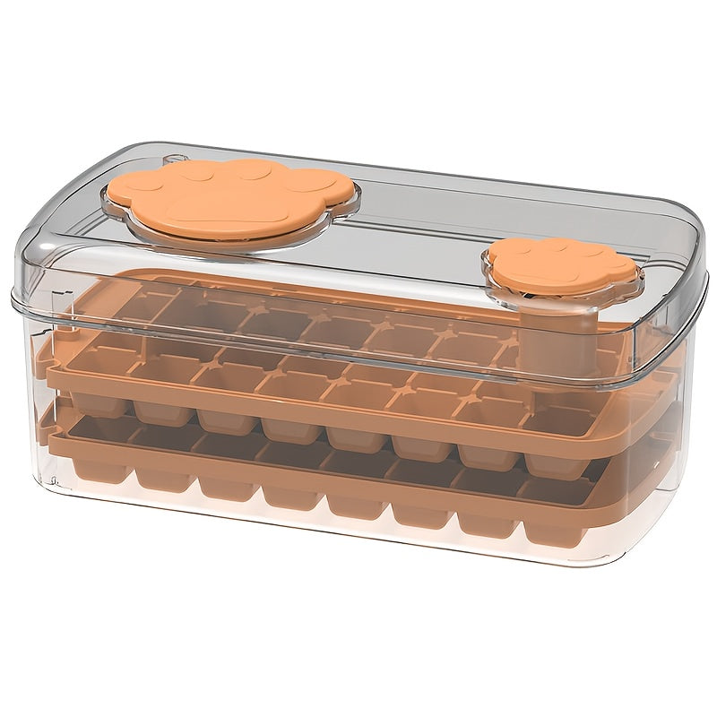 Moldes de silicona de grado alimentario para cubitos de hielo con tapa y diseño de huellas