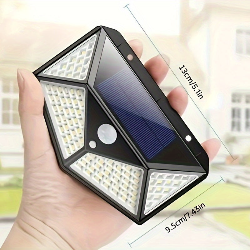 Наружные солнечные фонари 100 LED с датчиком движения, охранные настенные светильники для сада, патио, забора, комплект 1, 2, 4, 6