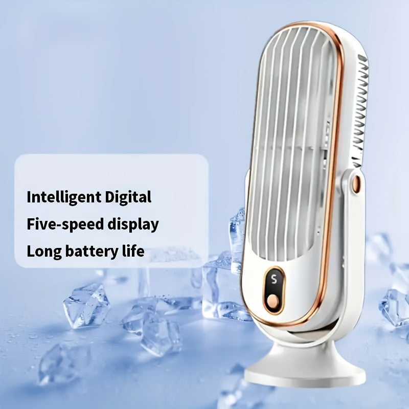 Dual-Motor Desk Fan Portable USB Rechargeable Oscillating 5-Speed for Home Office Outdoor