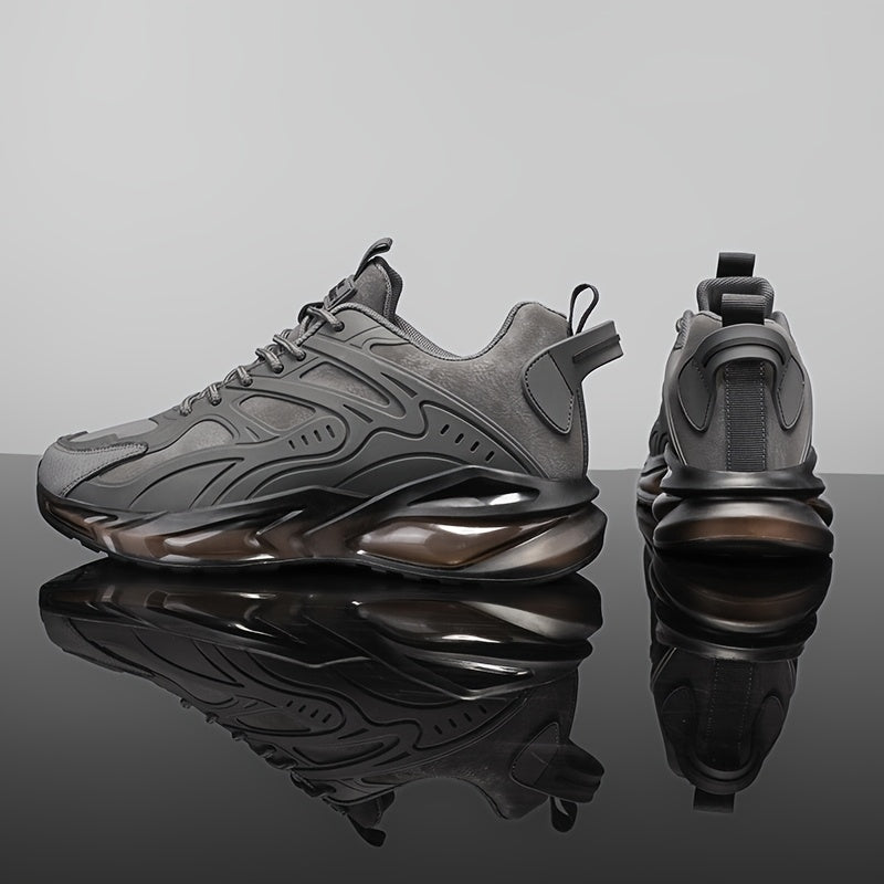 Men's Breathable Casual Athletic Sneakers Rubber Non-Slip Sole Lace-Up Chunky Style All-Season