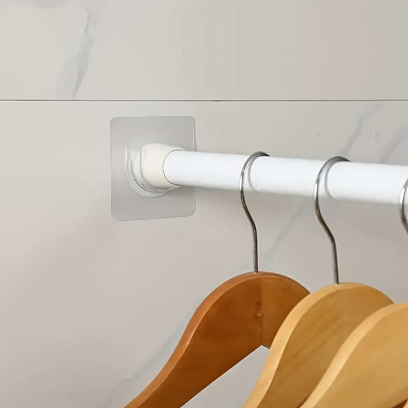 Juego de soportes transparentes para varillas sin taladro para cortinas, barras de ducha, ganchos adhesivos