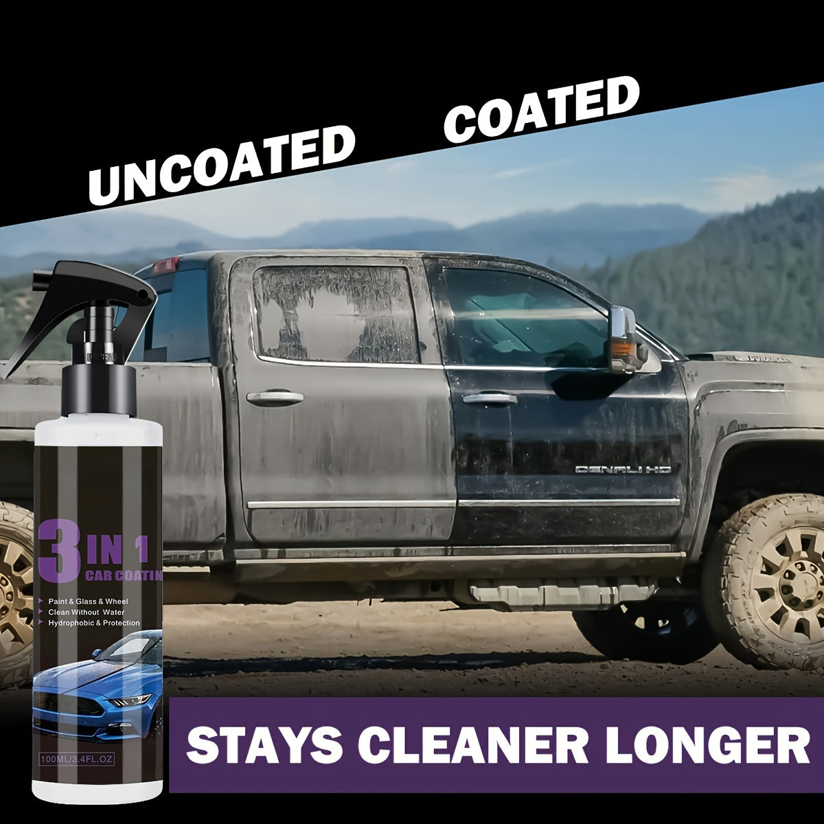 3-In-1 Ceramic Coating Spray High Protection Car Nano Polishing Sealant