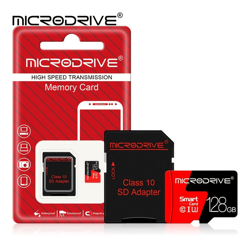 High-Speed 128GB Class 10 U3 UHS-I MicroSD Card with 4K HD USB Reader