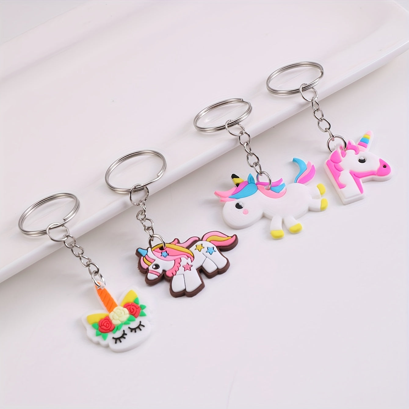 26 Pvc Cartoon Unicorn Keychains for Bags and Keyrings Perfect for Gifts