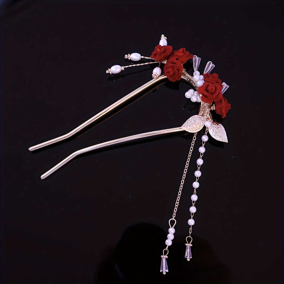 Розовая повязка с искусственными жемчужинами для женщин и девочек, винтажный свадебный аксессуар для вечеринки