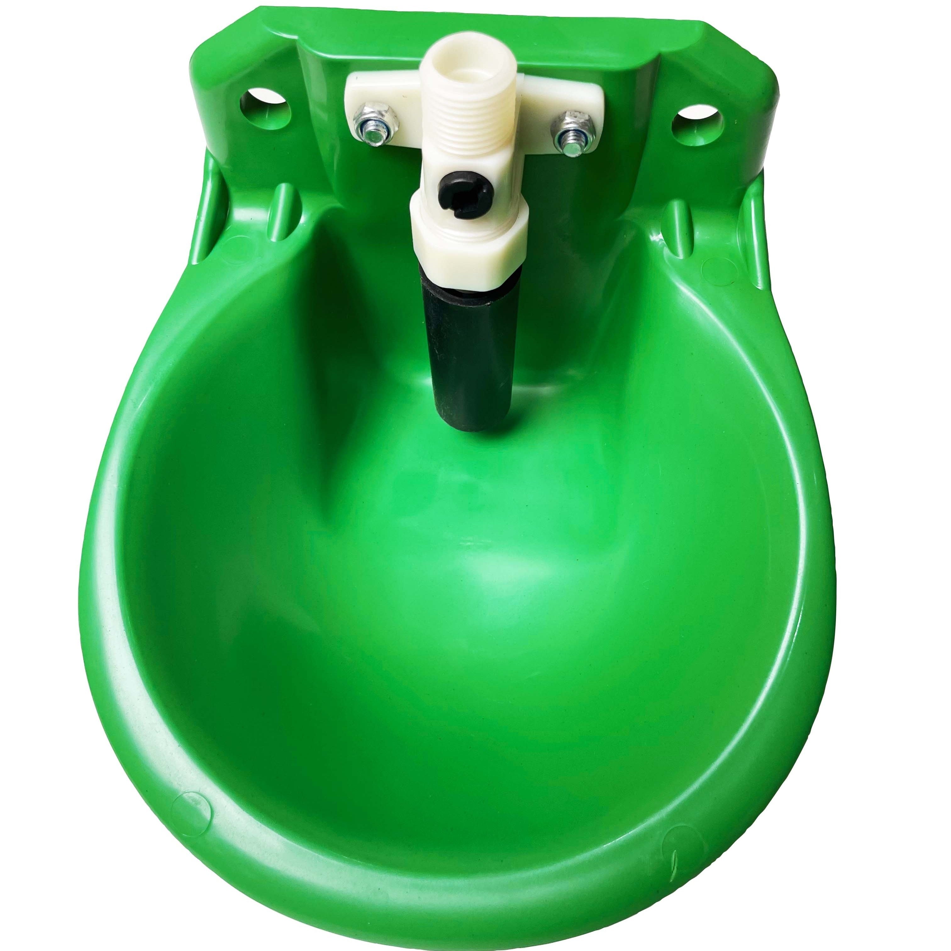 Comedero de agua de plástico verde para ovejas con sensor táctil, bebedero para ganado sin electricidad