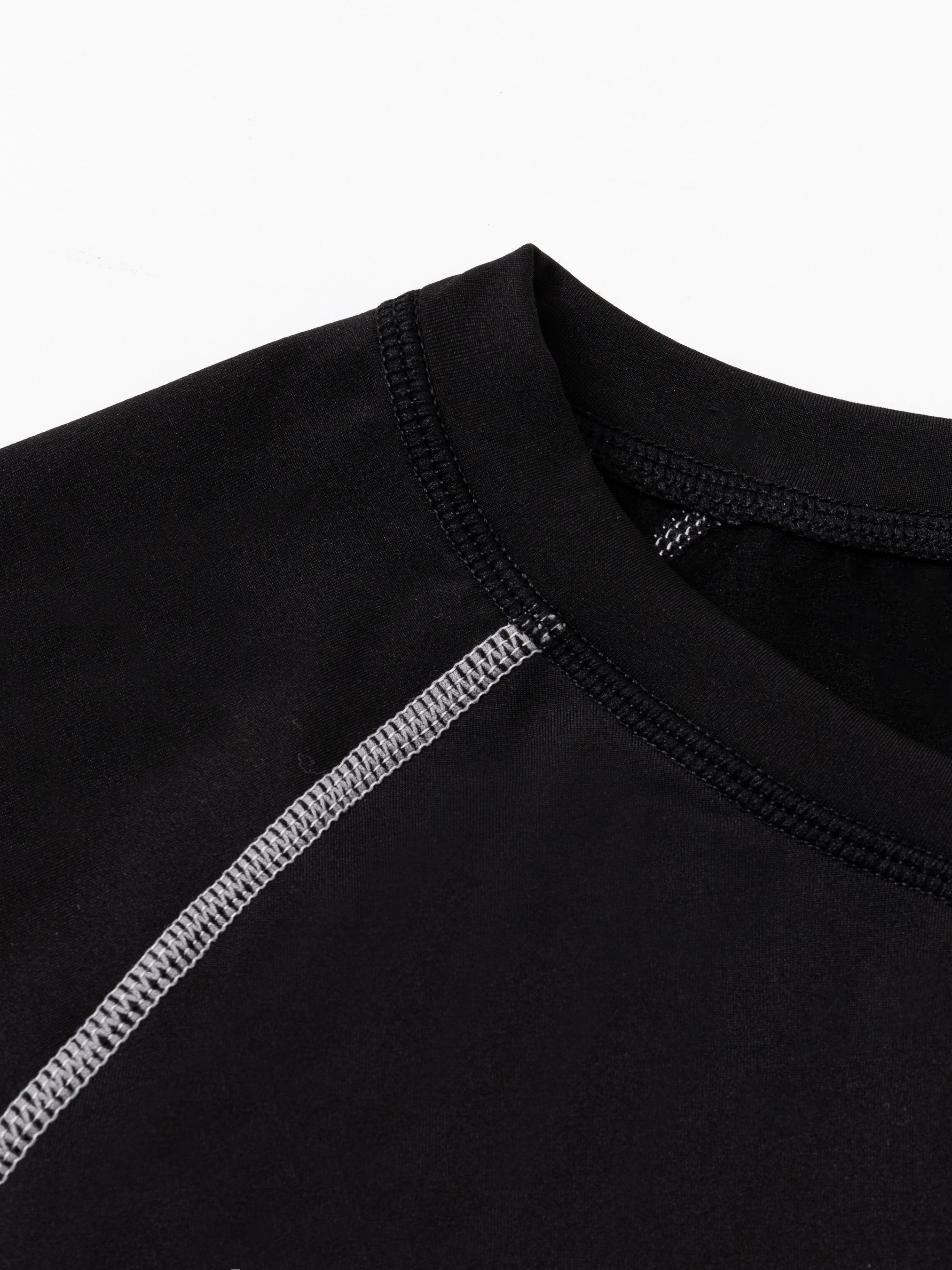 Men's Thermal Underwear Set with Crew Neck Top and Tight Bottoms for Running and Workout