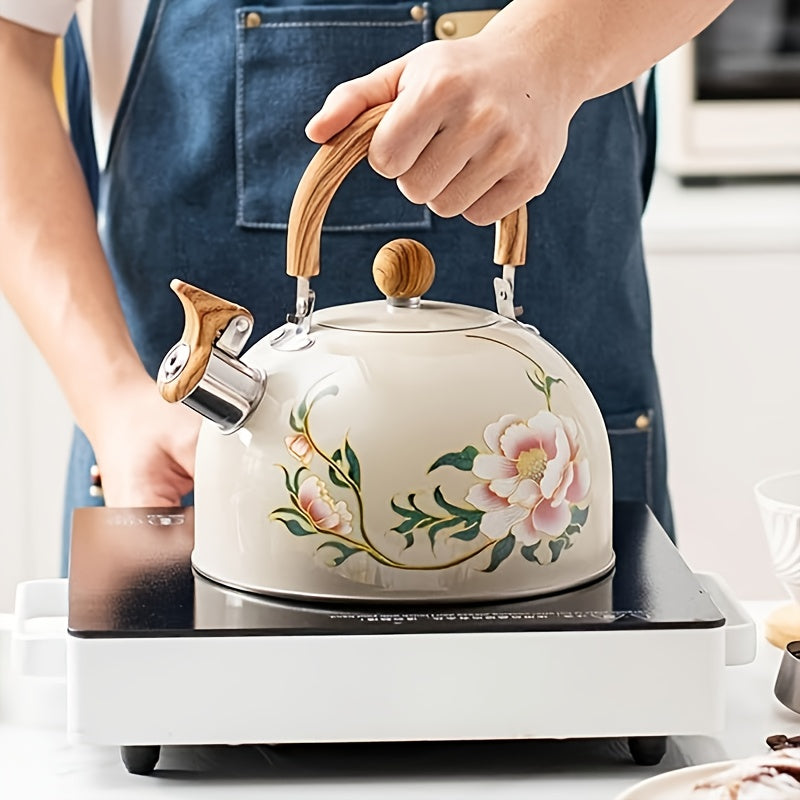 Xitoy uslubidagi 3L zanglamas po'latdan yasalgan chayqovchi choynak, qo'ltiq bilan, zaryadsiz va pechka ustida ishlatish uchun mos.