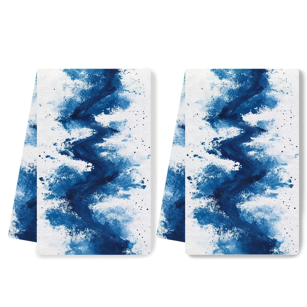 White Race Track Kitchen Towels Ultra-Soft Absorbent Dish Hand Towels