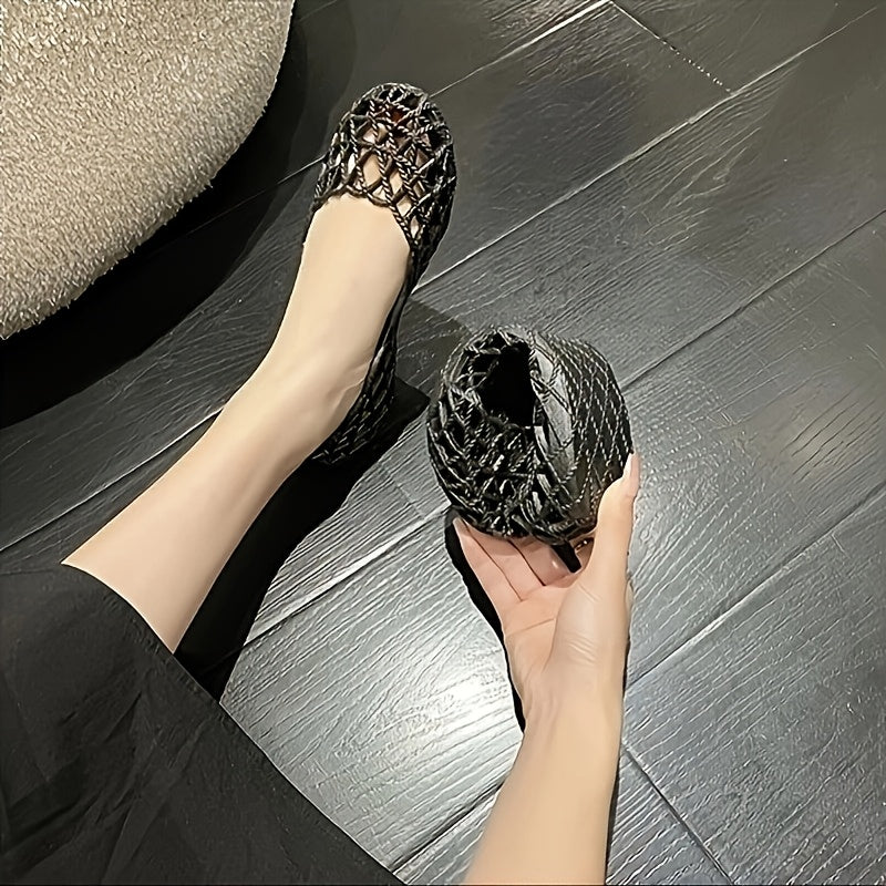 Women Breathable Flat Sandals Slip-On Round Toe Casual Summer Shoes