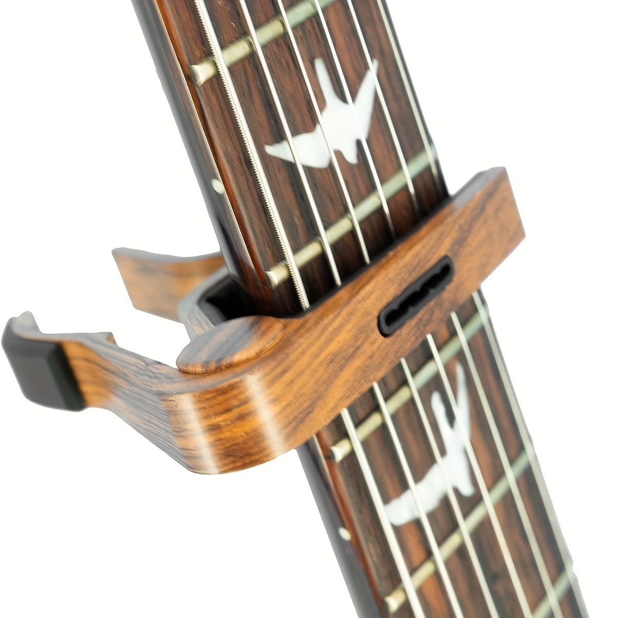 Rosewood Guitar Capo with Pick Holder for Acoustic Electric Instruments Black Brown