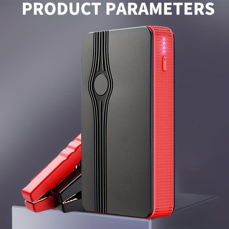 Portable Car Jump Starter with USB Output, Rechargeable Lithium Battery, Red and Black
