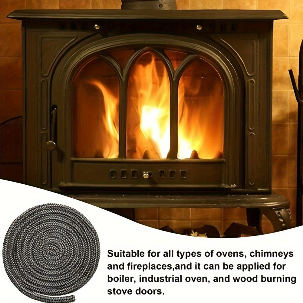 High Temperature Resistant Fireproof Seal Rope 2m for Wall Stove Black Stove Door