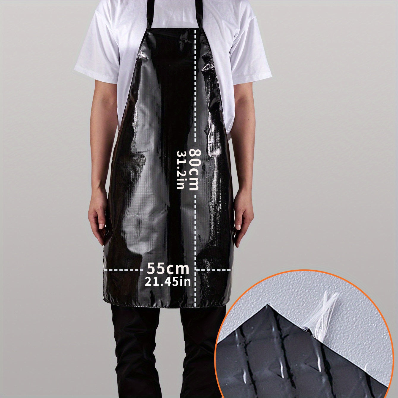 Durable PVC Apron with Adjustable Straps and Pockets for Cooking Gardening