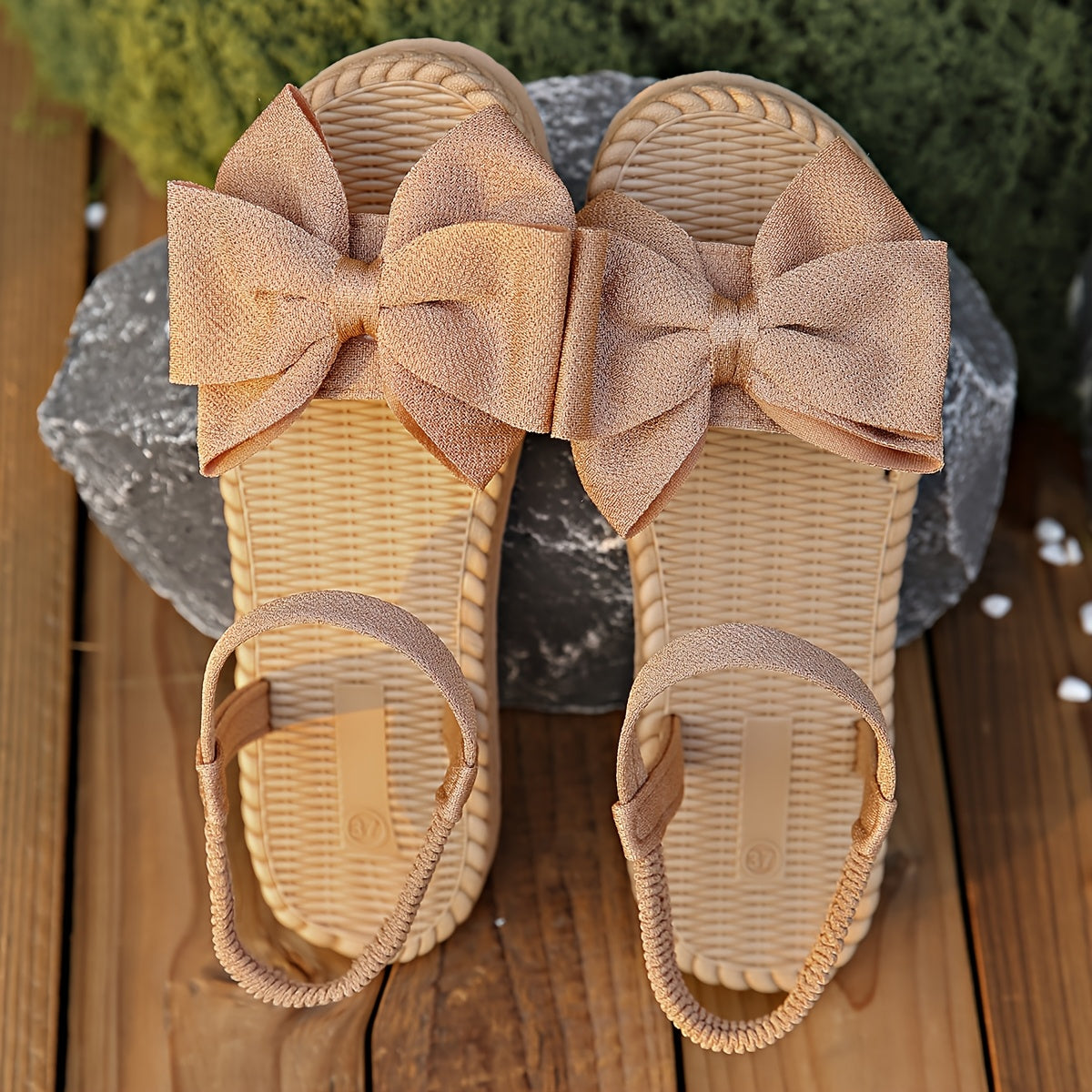 Women's Flat Bowknot Sandals Open Toe Summer Casual Beach Shoes