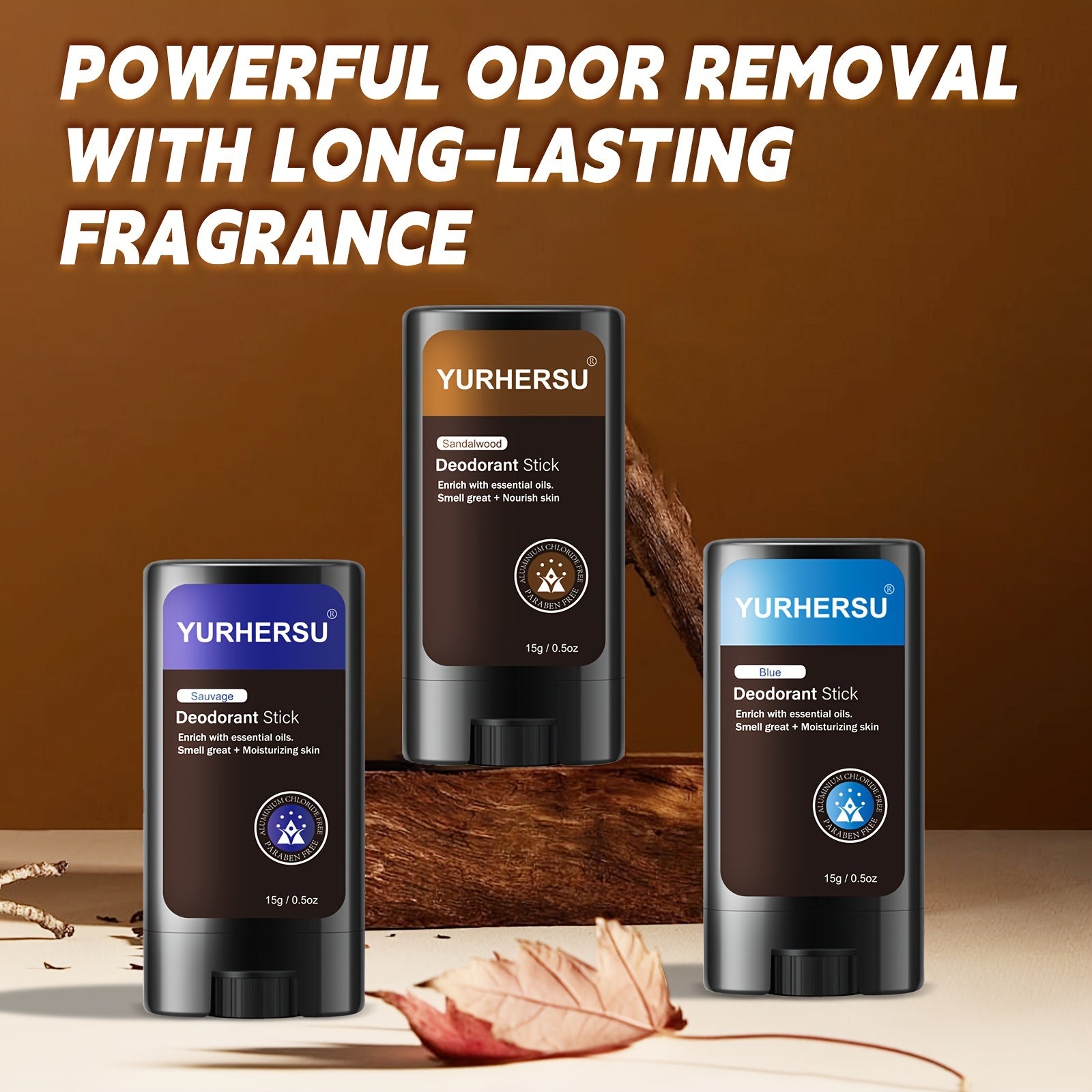 YURHERSU erkaklar uchun 48 soat davomida hidni yo'qotuvchi yumshoq tayoqchalar, apelsin, mintaq va yashil choy hidlarida, harakatda uzoq muddatli yangilik uchun.