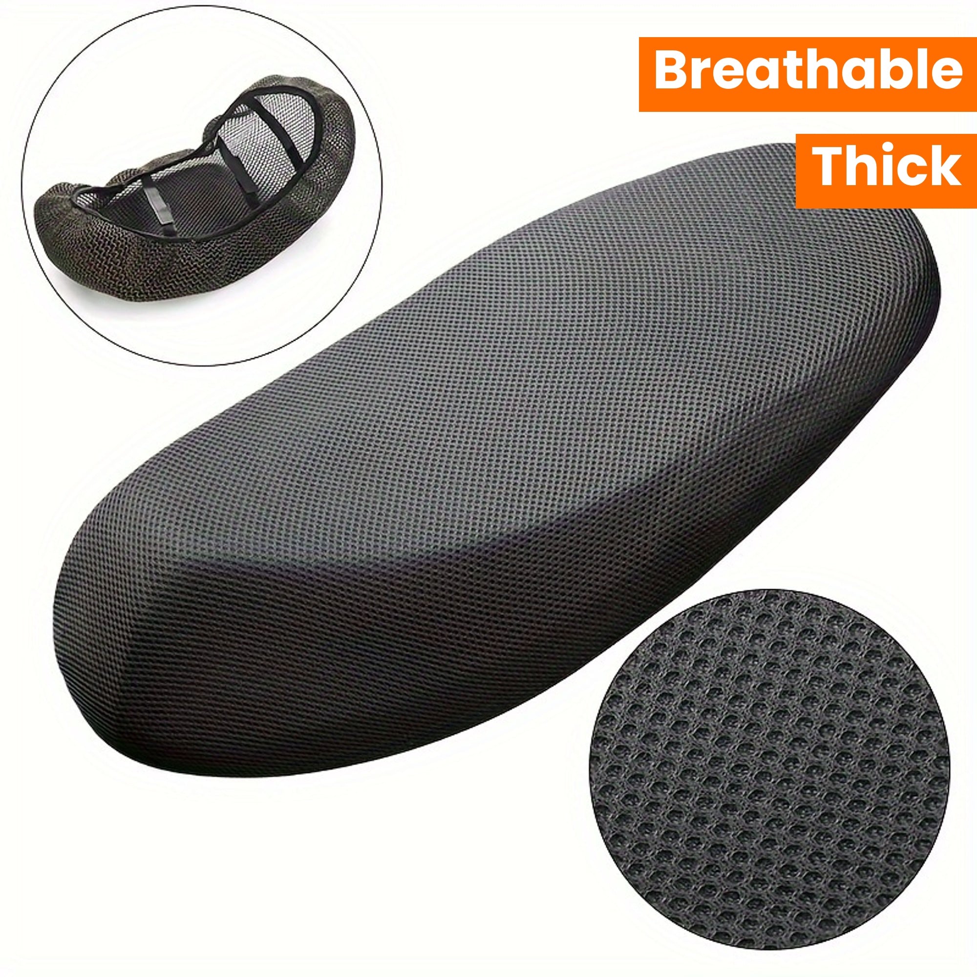 Motorcycle Seat Cover Breathable Mesh Sun Protection Polyester