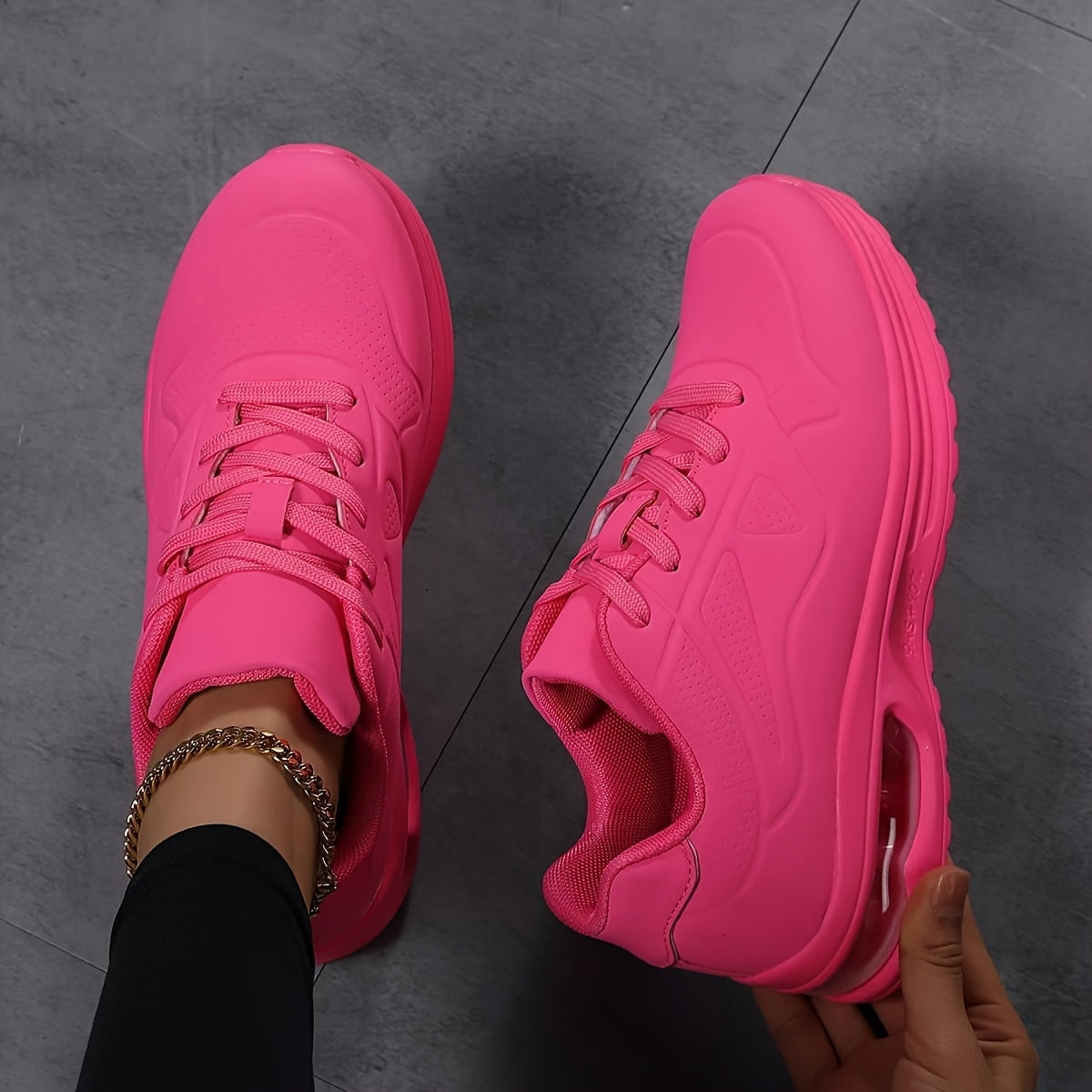 Women's Breathable Lightweight Sneakers, Low-Top Lace-Up Running Casual Athletic Shoes in Multiple Colors