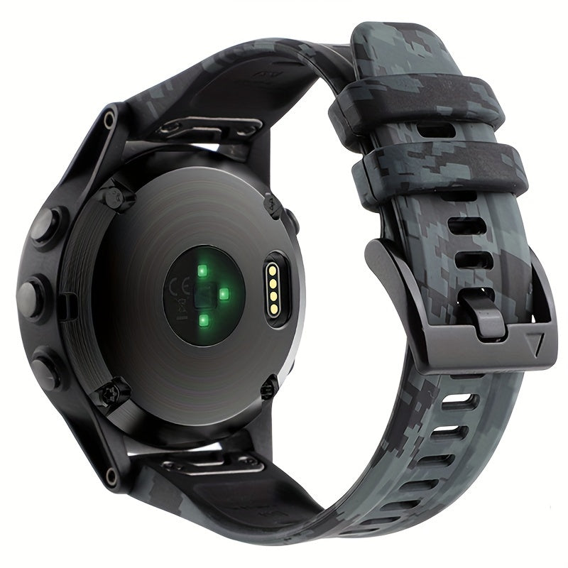 Sevimli tanlov: Garmin Fenix 5, 5X Plus, 6, 6X Pro, 7, 7X, Forerunner 945, 935, Instinct 2X uchun 26mm/22mm o'lchamdagi mustahkam silikon tez chiqarish sport tasmasi - Qulflovchi bilan aqlli soat bilaguzuk.