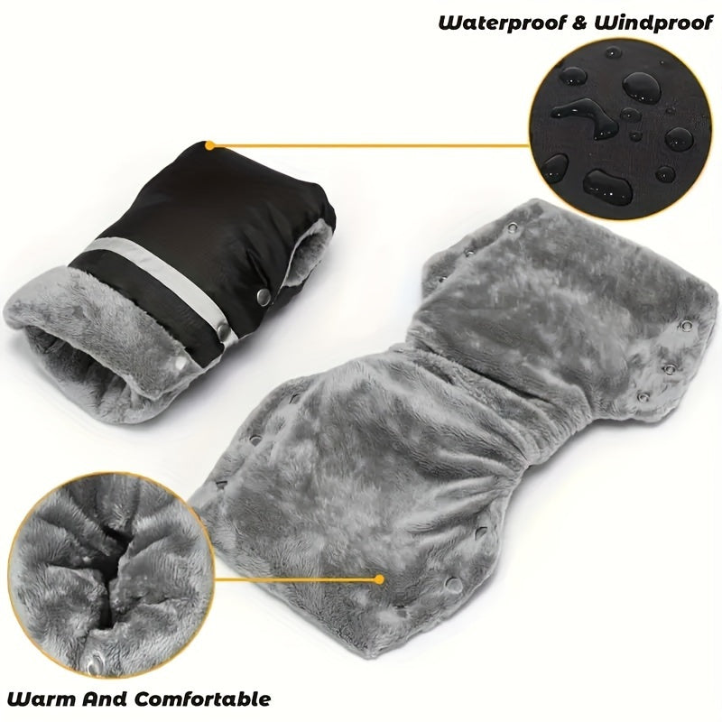 Kids' Winter Gloves Waterproof Fleece-Lined Reflective Gloves for Cold Weather