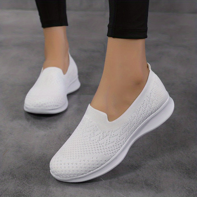 Women's Mesh Slip-On Sneakers Breathable Casual Low-Top Shoes
