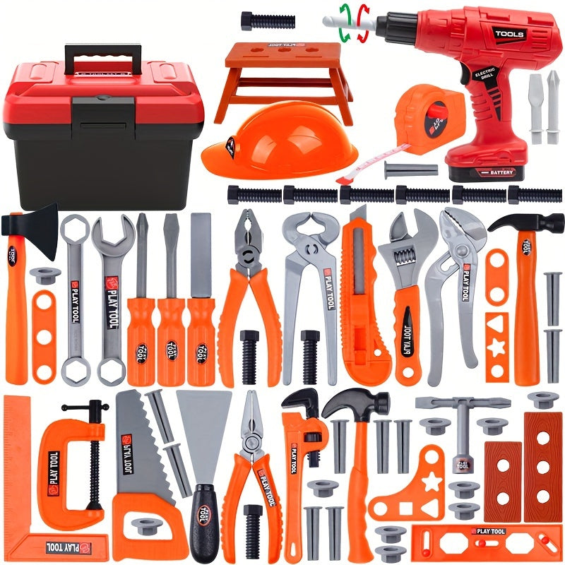Kids Toy Tool Set in Three Sizes with Electric Drill and Repair Tools for Boys and Girls