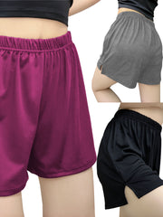 Женский комплект шорт для сна с одним поясом, большого размера, однотонные, с эластичным поясом, шорты для отдыха