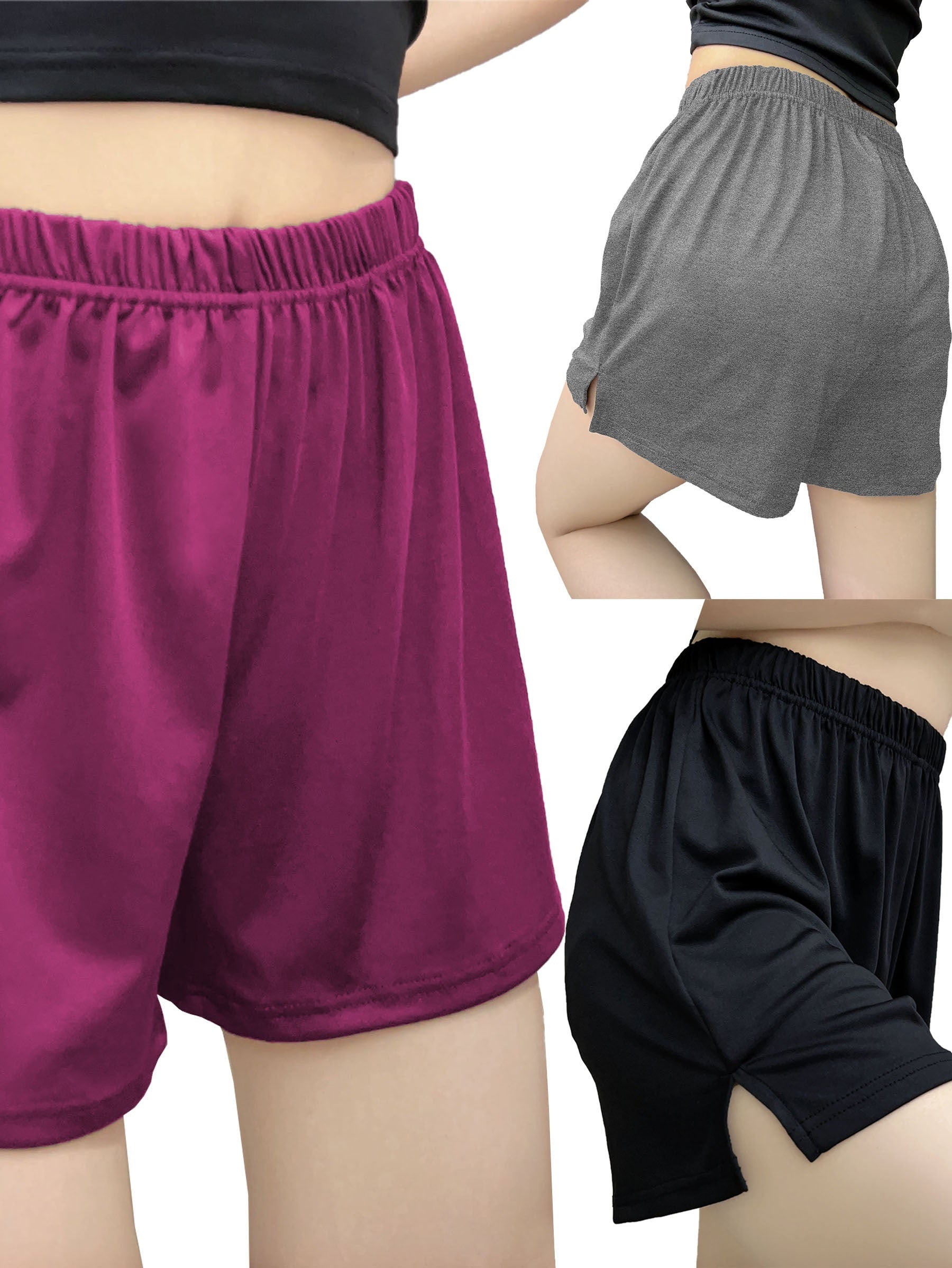 Женский комплект шорт для сна с одним поясом, большого размера, однотонные, с эластичным поясом, шорты для отдыха