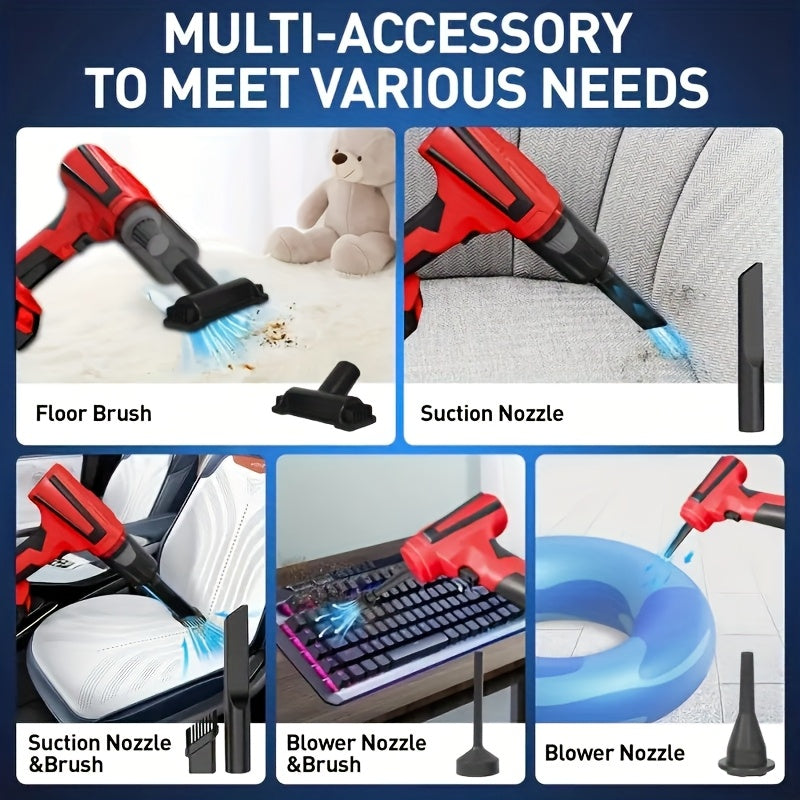 Aspiradora de mano inalámbrica 20KPa de succión, carga USB, 210W, portátil para hogar y coche