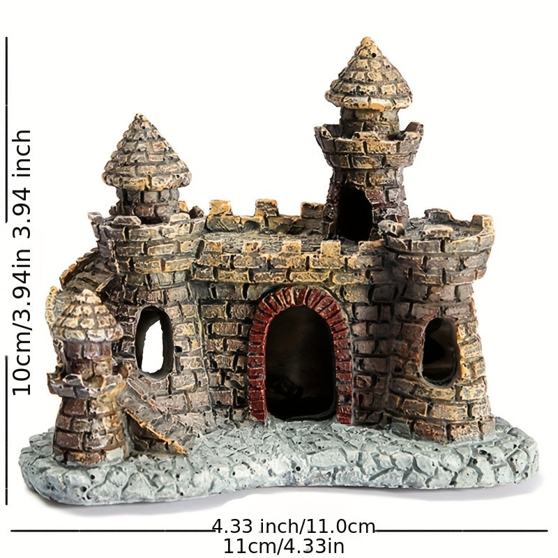 Resin Castle Aquarium Ornament for Fish Tanks and Reptile Enclosures