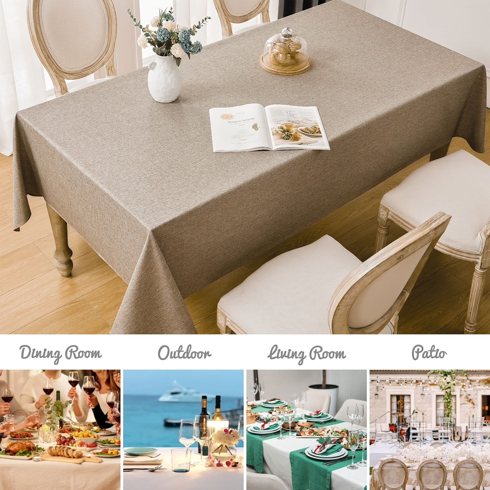 Polyester Modern Tablecloth for Dining Room Decor