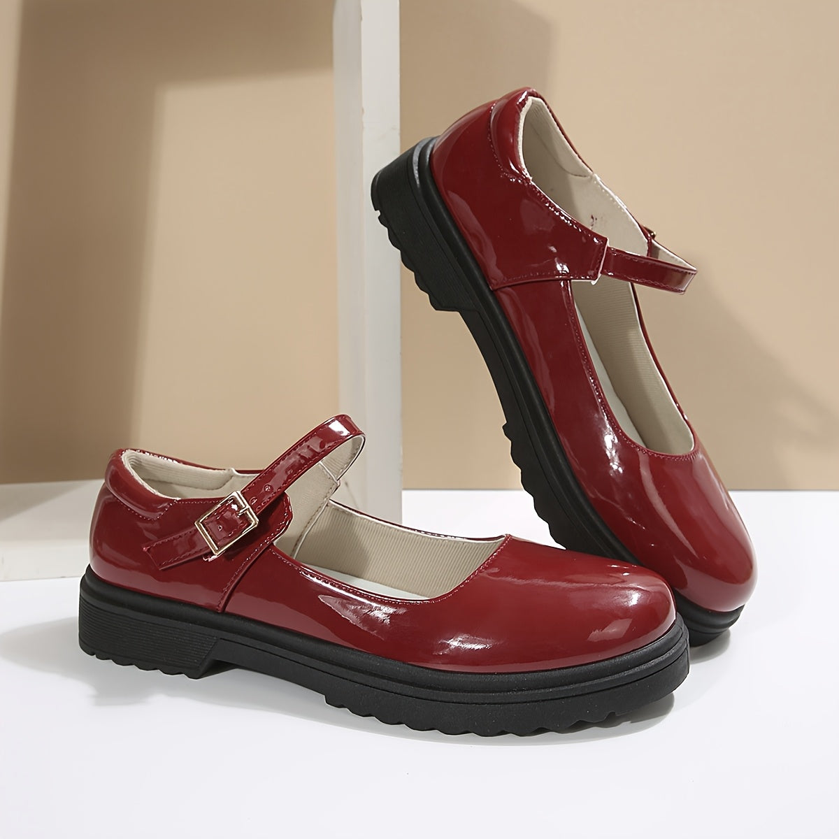 Women’s Slip-Resistant Loafers Non-Slip TPR Sole Burgundy Black White