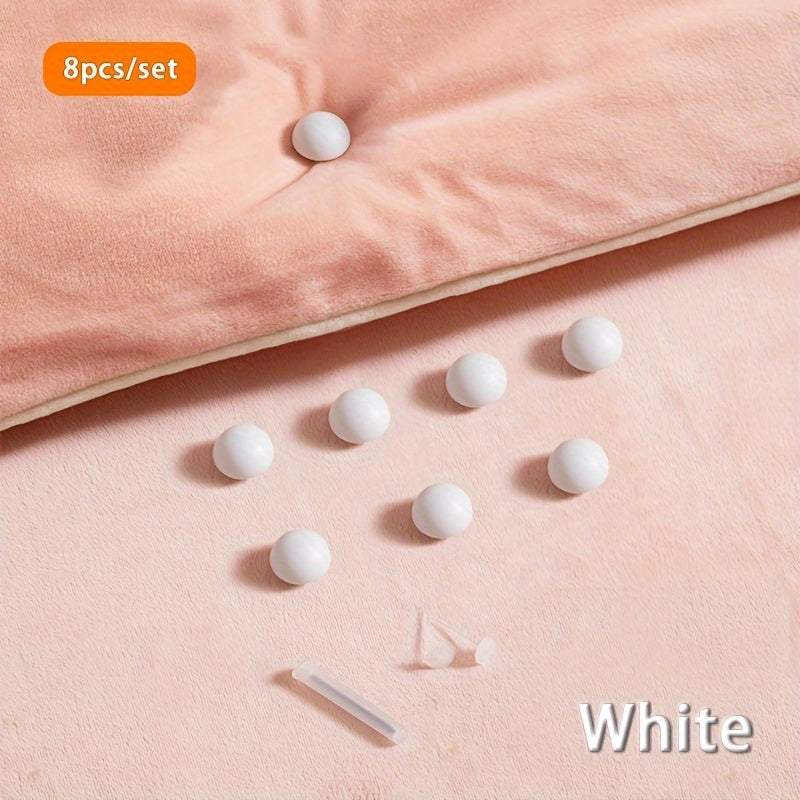 Set of 6 or 8 Mushroom Head Bedding Clips for Securing Sheets and Quilts