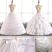 Wedding Dress with Multiple Hoops and Fluffy Underskirt for Bridal Gown