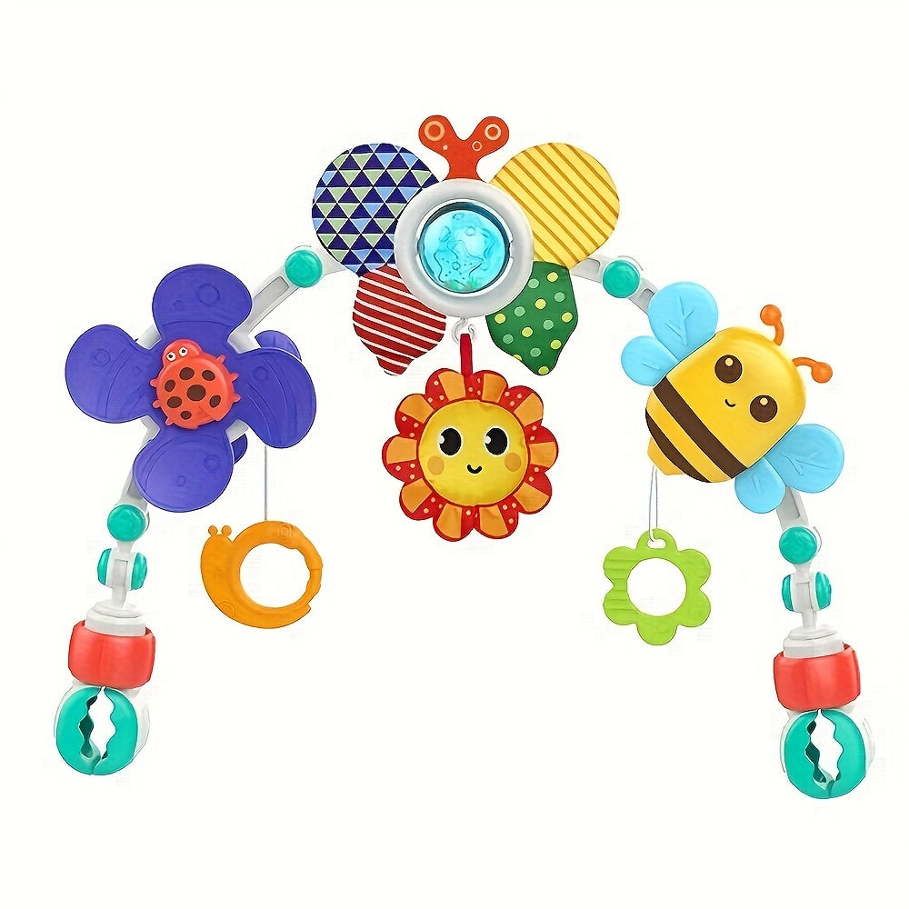 Infant Stroller Mobile Toy Butterfly Bee Flower Rattles Plastic for Ages 0-3