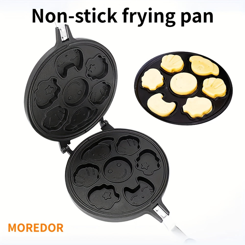 7 teshikli yopishmaydigan qovurilgan pan, pankeklar, burgerlar, pechenelar uchun ko‘p funksiyali nonushta mashinasi