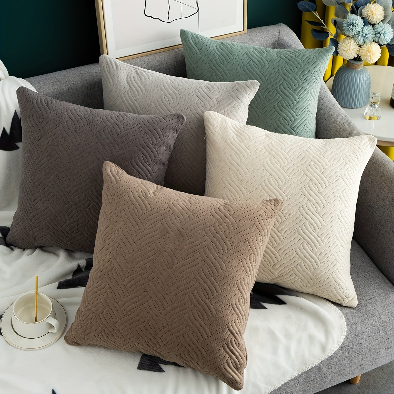 Luxurious Velvet Plush Pillow Cover for Bedroom Living Room and Car Decor