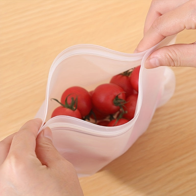 Leakproof Reusable Food Storage Bags Silicone Plastic Ziplock for Snacks Fruits Vegetables
