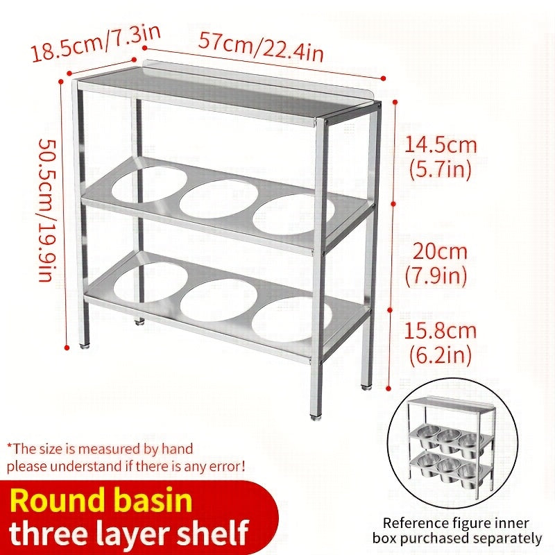 Commercial Grade Unfinished Stainless Steel 3-Tier Spice Rack Organizer with 16 Jars