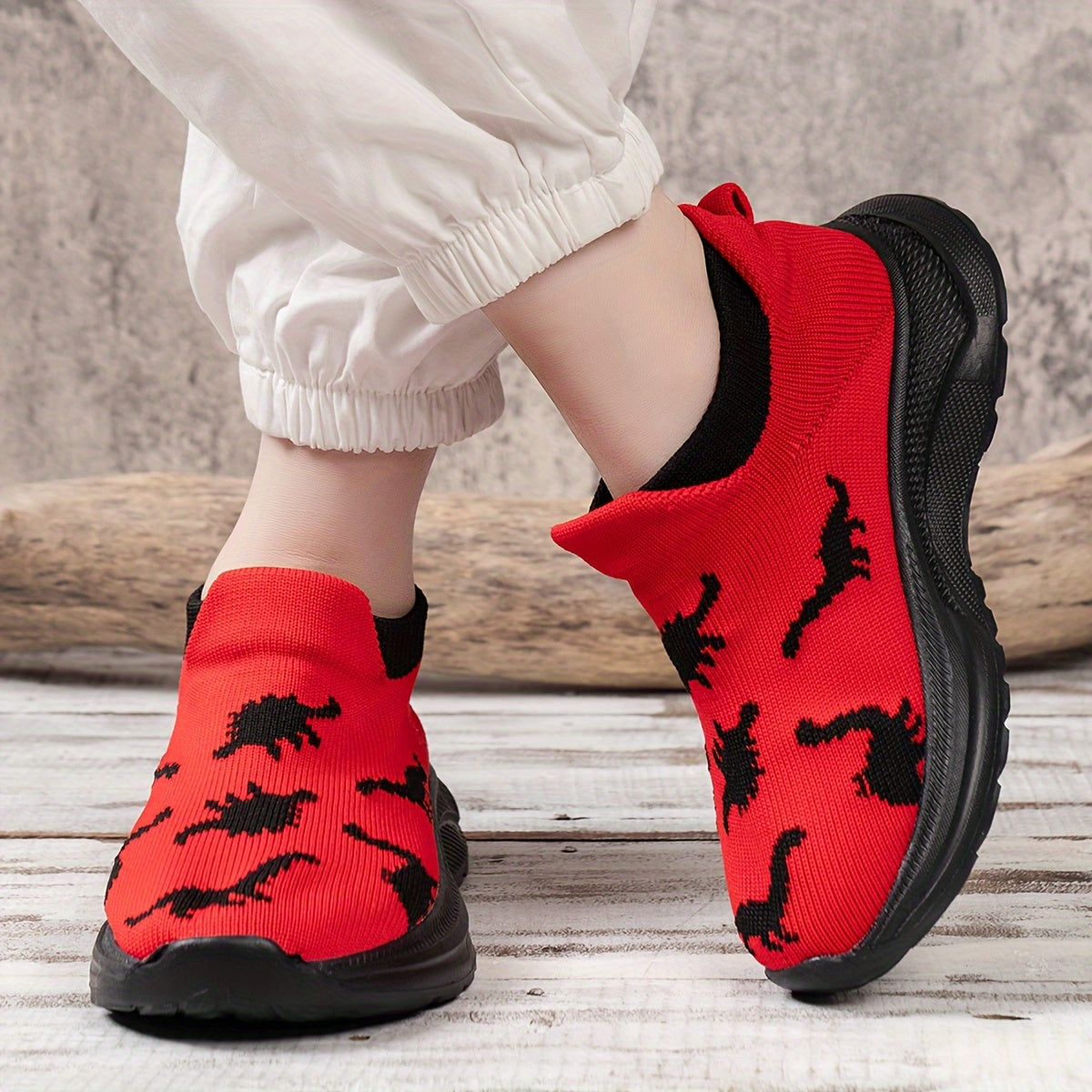 Kids' Sneakers Boys Girls Slip-On Casual Sports Embroidered Dinosaur Spider Thick Sole