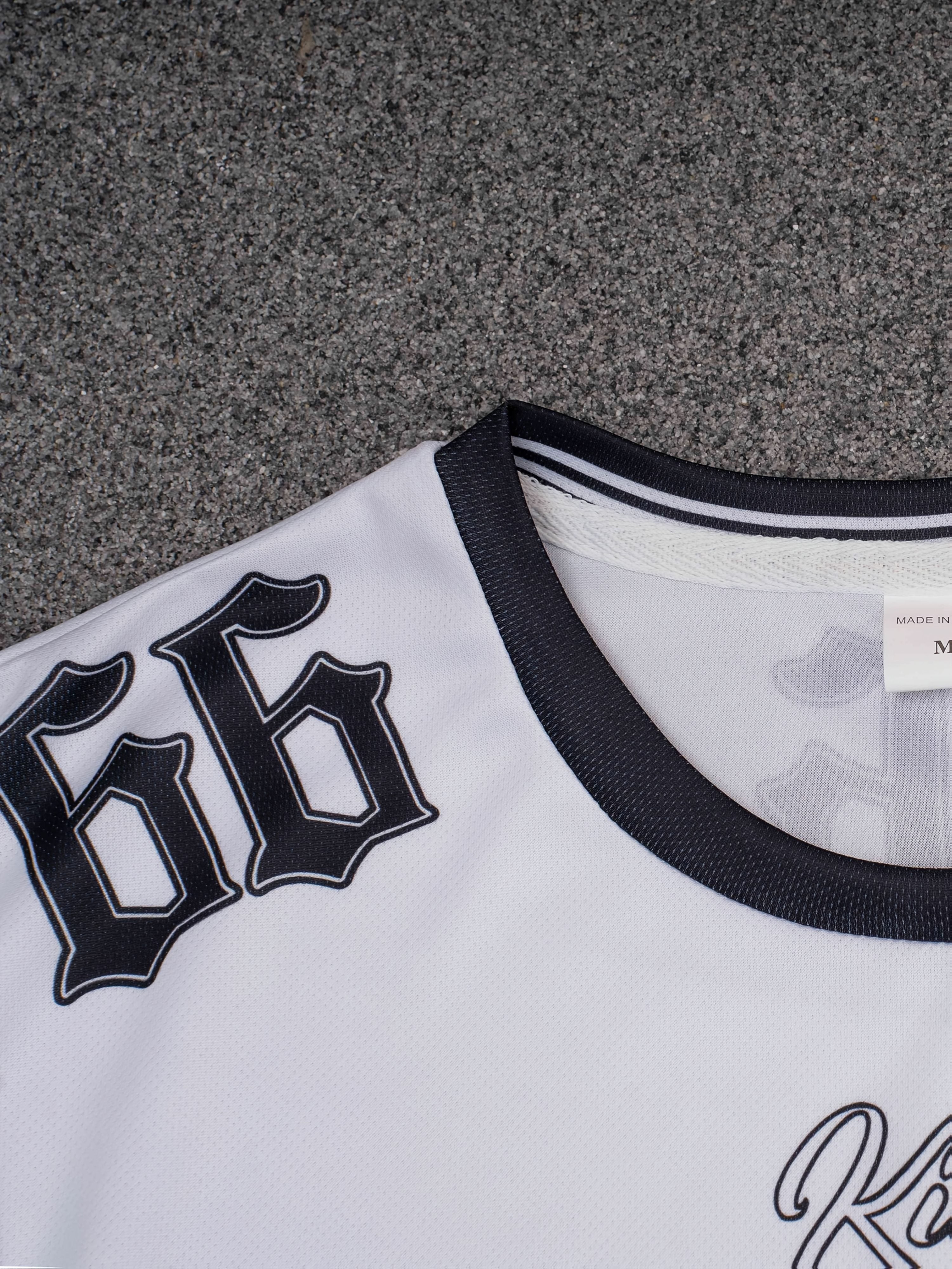 Camiseta de manga corta para hombre con estampado digital, negro y blanco, cuello redondo, verano casual