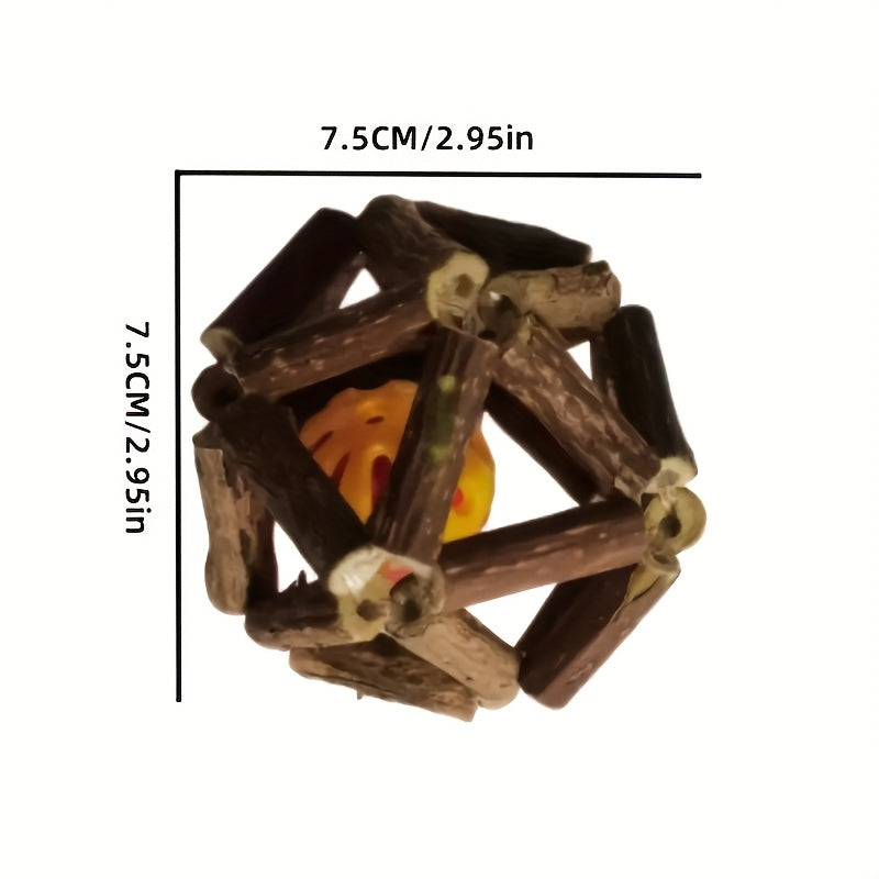 Rattan Cat Bell Toy for Indoor Cats Dental Health No Battery Required