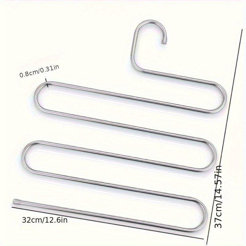 Juego de tres perchas de metal multicapa para secar y organizar el armario