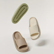 Women's EVA Slides Summer Non-Slip Open Toe Indoor Outdoor Beige Green