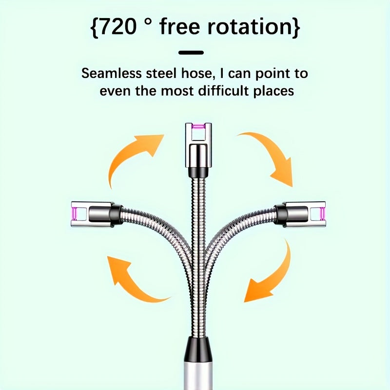 Rechargeable USB Arc Lighter Black Windproof Outdoor Indoor Candle Cooking
