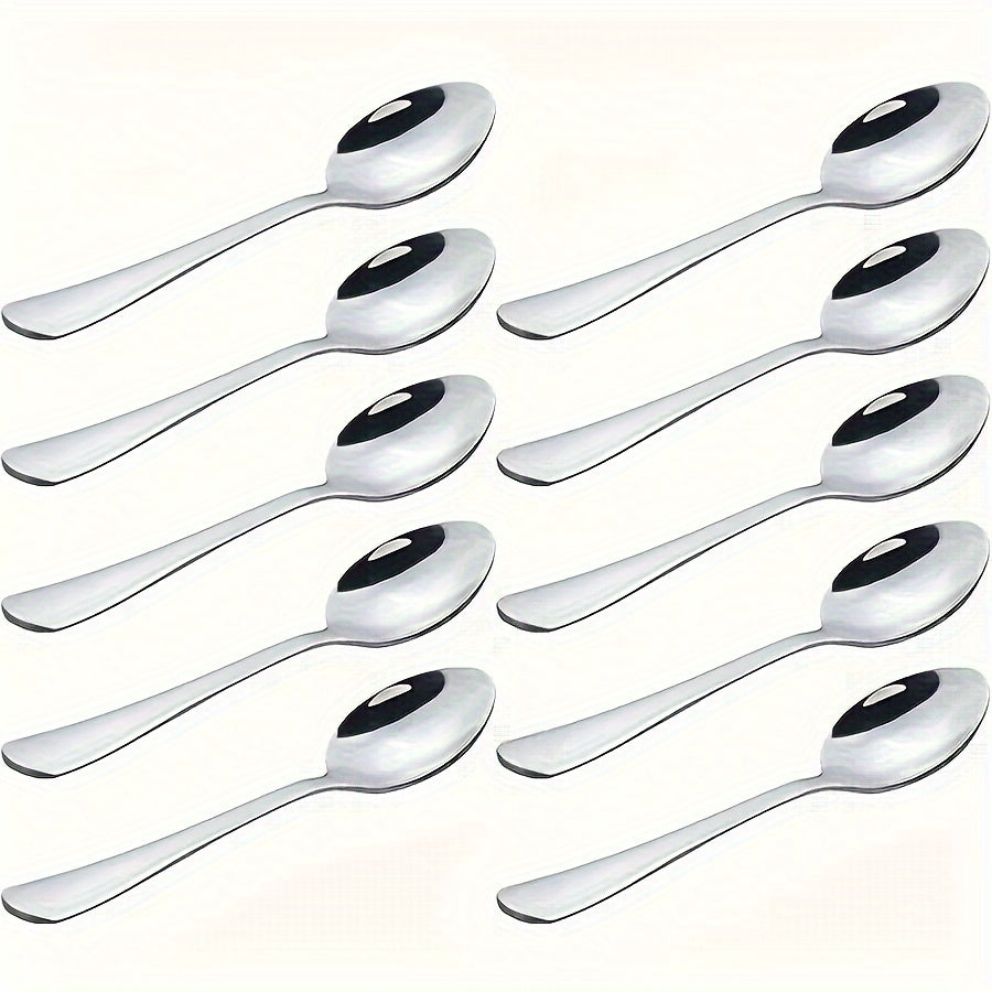 Stainless Steel Spoons 12.5cm Set for Coffee Dessert Salad Mirror Polished