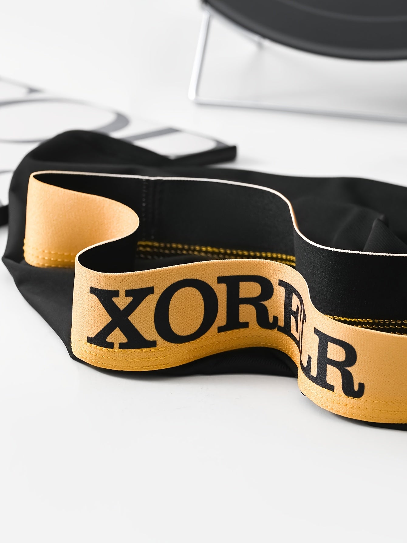 Men's Boxer Briefs 5-Pack Solid Color Polyester with Contrast Waistband and Cross Straps