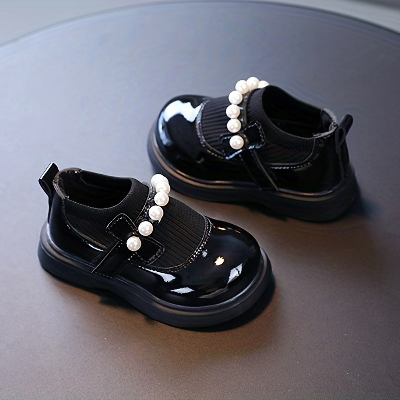 Girls' Mary Jane Shoes with Pearls and Small Flats for Girls Under 14
