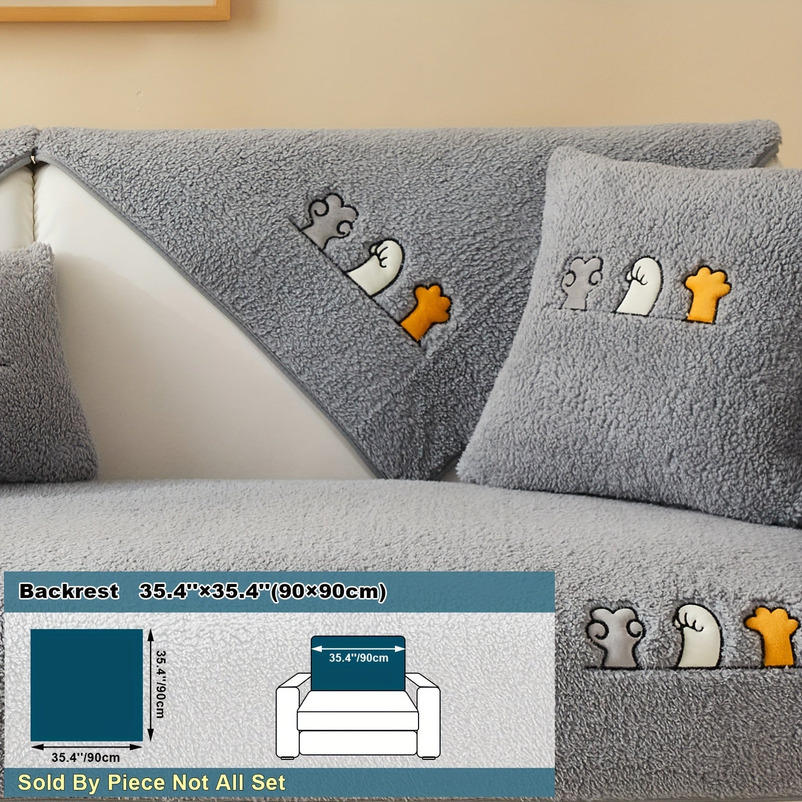 Плюшевый чехол на диван Sherpa, противоскользящий, защитный чехол для мебели для домашних животных для гостиной