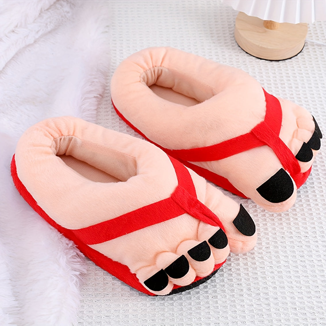 Uniseks peluş multfilmli barmoqli shlyapa ichki poyabzal, ultra yumshoq, issiq, sirpanchiqsiz